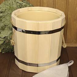 Запарник для бани с крышкой 10л (липа, пластиковая вставка)